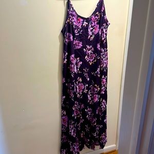 Dark purple flowered dress